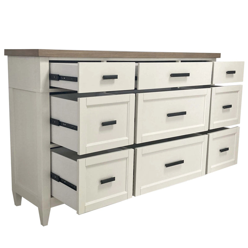 Parker House Americana Modern Bedroom King Shelter Bed 2 Nightstands Dresser with Mirror and Chest