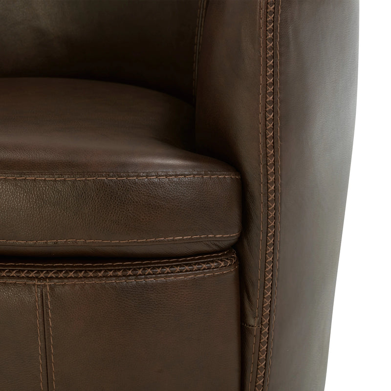 Parker Living Barolo 100% Italian Leather Swivel Club Chair