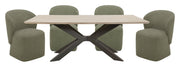 Parker House Crossings - Monaco Dining 84 Inch Rectangular Dining Table with 4 Upholstered Chairs