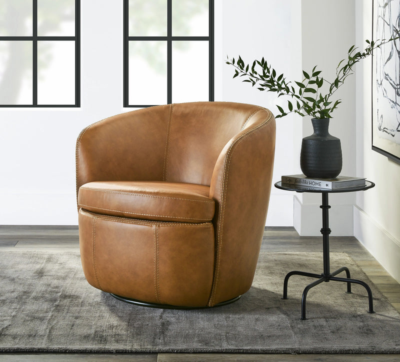 Parker Living Barolo 100% Italian Leather Swivel Club Chair