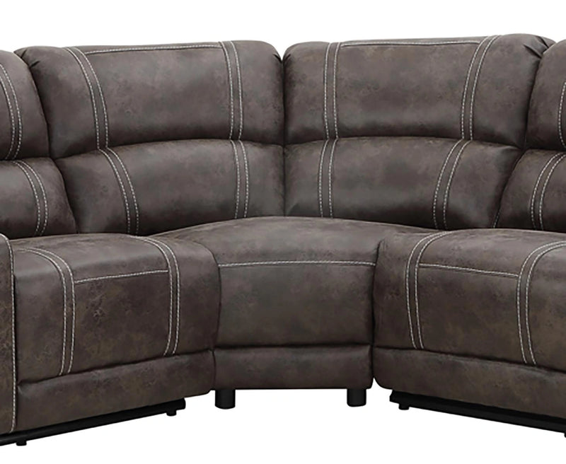 New Classic Furniture Calhoun 3pc Power Reclining Sectional in Walnut