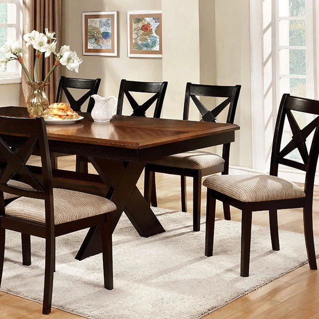 Liberta Dark Oak/Black Dining Table
