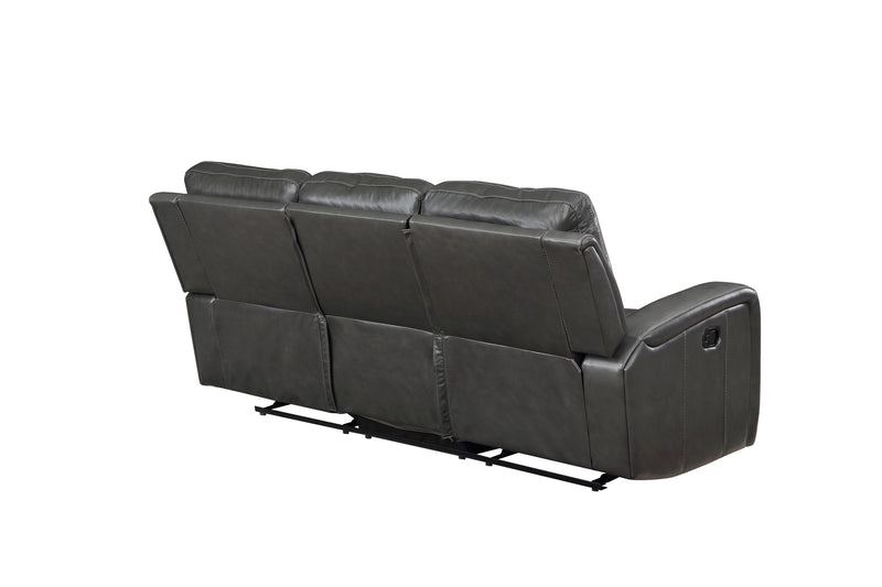 LINTON LEATHER SOFA W/ PWR FR-GRAY