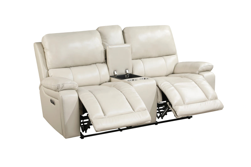 CICERO RECLINING CONSOLE LOVESEAT-CREAM