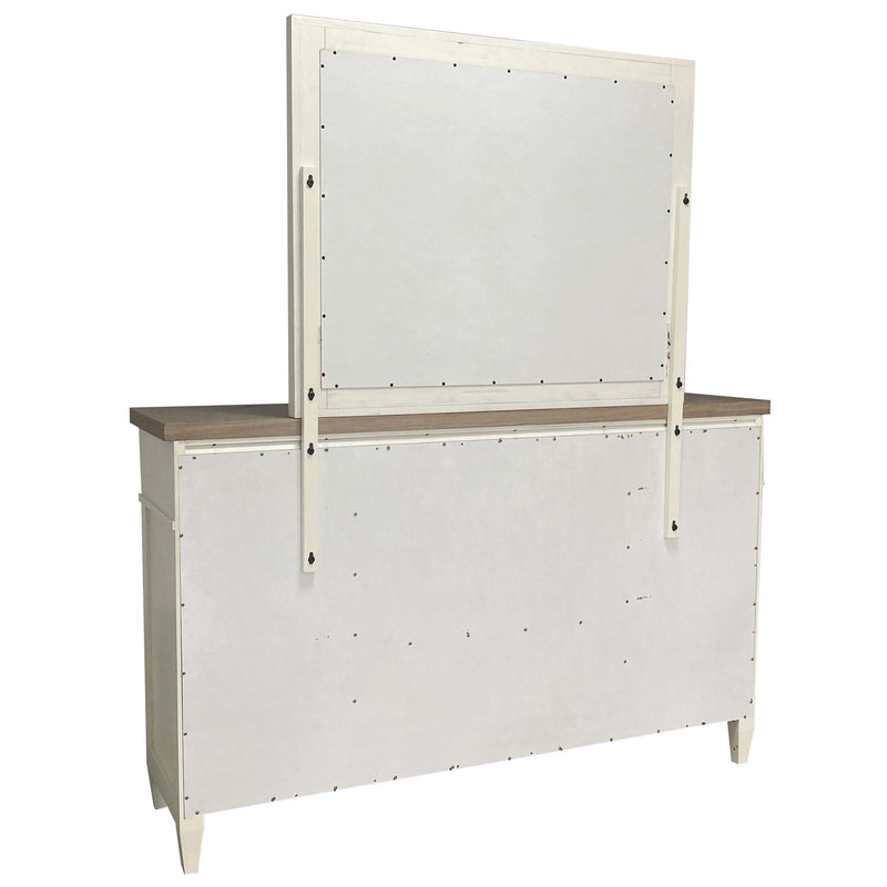 Parker House Americana Modern Bedroom King Shelter Bed 2 Nightstands Dresser with Mirror and Chest