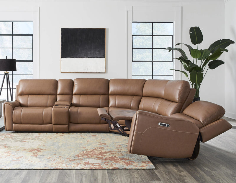 Parker Living Hancock 6 Piece Zero Gravity Power Reclining Sectional with Power Adjustable Headrests