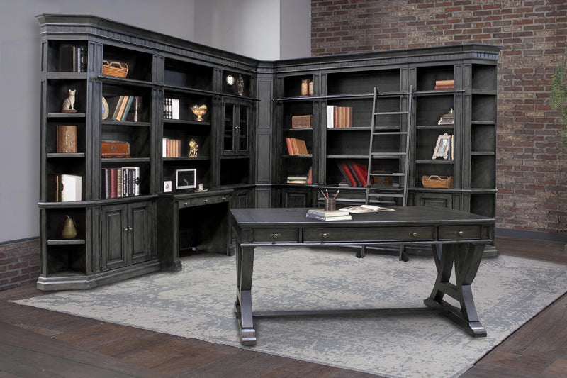 Parker House Washington Heights 13 Piece Library Wall Set in Washed Charcoal