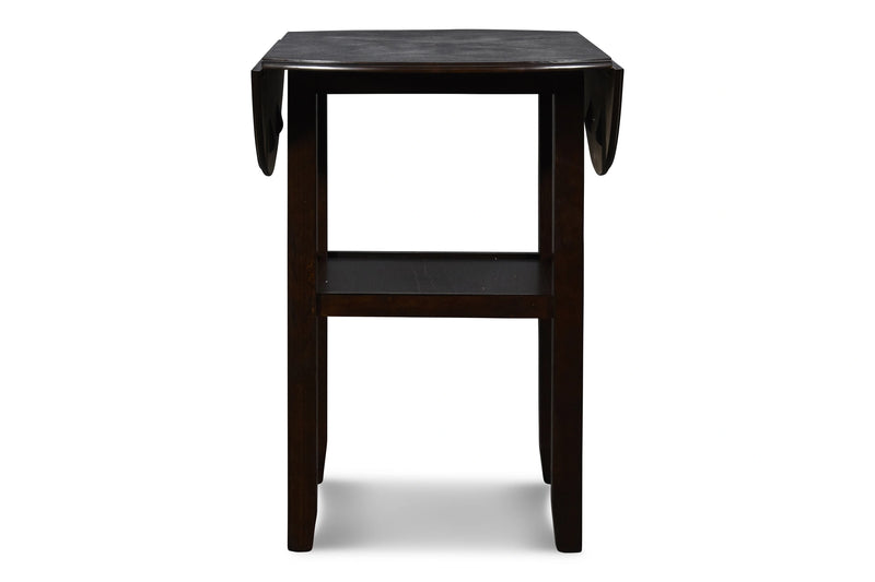 GIA 42" COUNTER DROP LEAF TABLE W/2 CHAIRS-EBONY