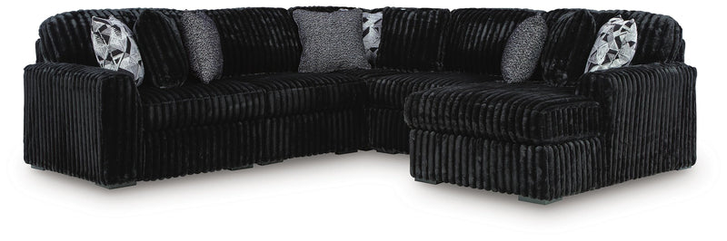 Midnight-Madness Sectional with Chaise
