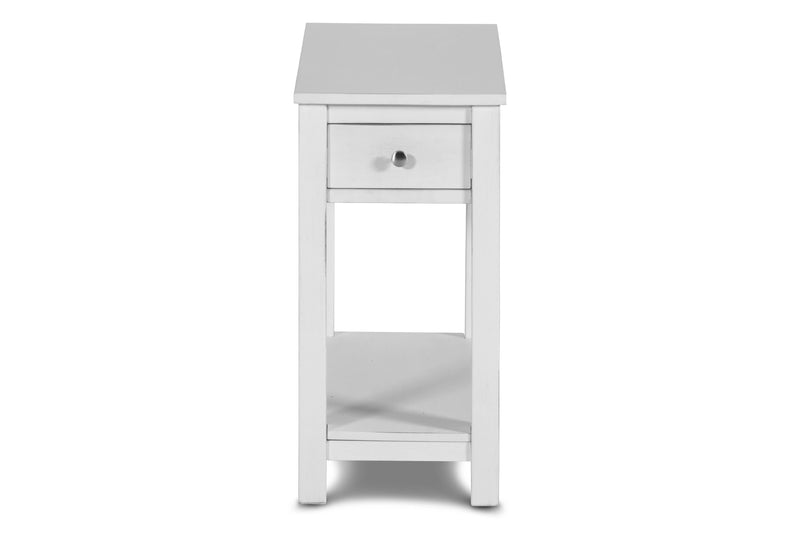 NOAH END TABLE WITH DRAWER-WHITE