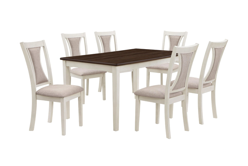 HUDSON 60" RECTANGLE DINING TABLE & 4 CHAIR S-BROWN/CREME