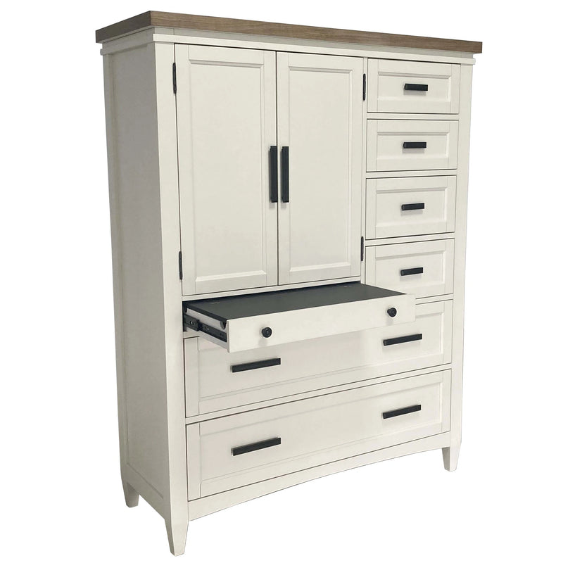 Parker House Americana Modern Bedroom 7 Drawer Door Chest with Workstation
