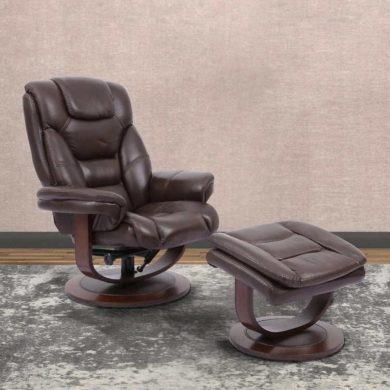 Parker House Monarch Manual Reclining Swivel Chair and Ottoman