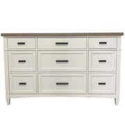 Parker House Americana Modern Bedroom Queen Shelter Bed 2 Nightstands Dresser with Mirror and Chest