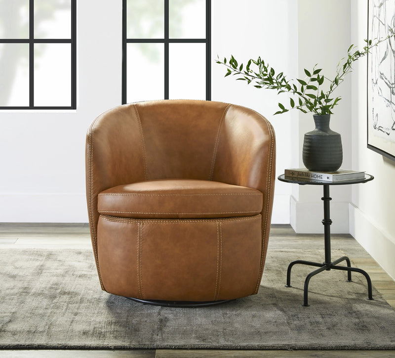 Parker Living Barolo 100% Italian Leather Swivel Club Chair