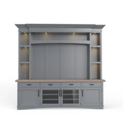 Parker House Americana Modern 92 Inch TV Console with Hutch Back Panel and LED Lights