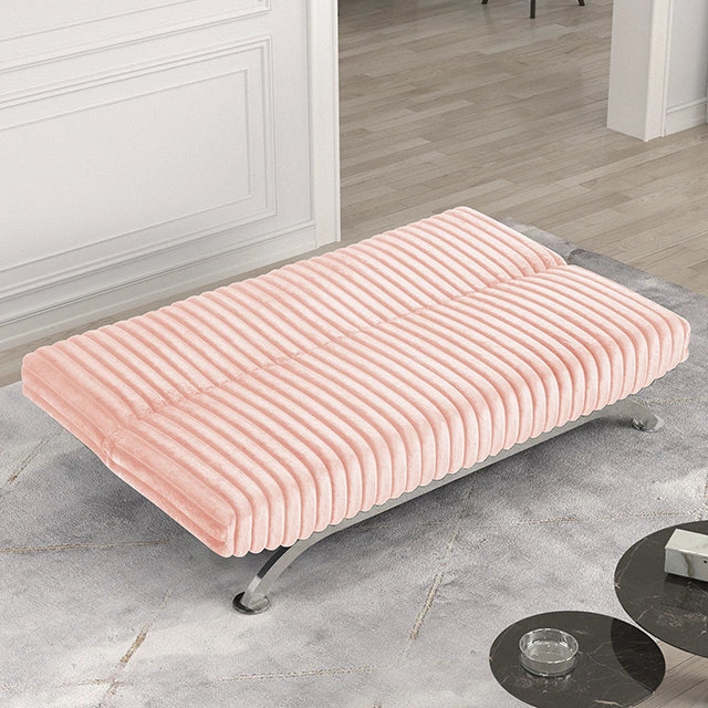 Villeneuve Futon Sofa Bed Black, Pink, & Grey
