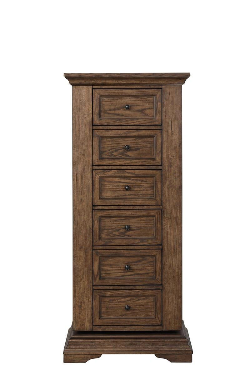 New Classic Furniture Mar Vista Swivel Lingerie Chest w/Mirror in Brushed Walnut