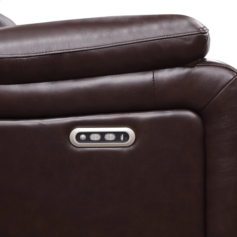 CICERO GLIDER RECLINER W/ PWR FR & HR-BROWN