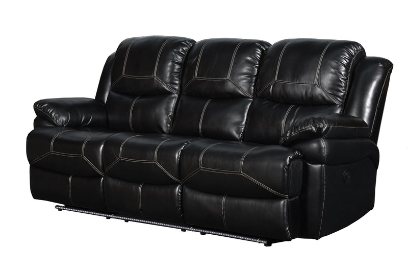 FLYNN SOFA W/LIGHTED BASE & PWR FR-BLACK