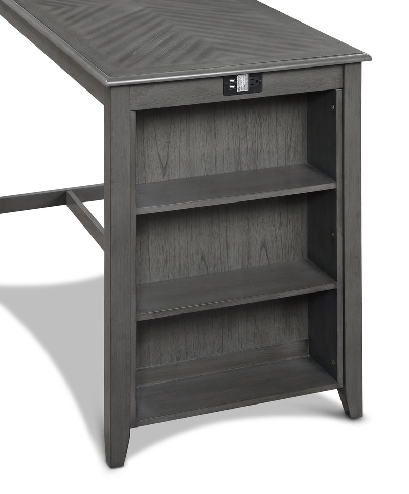 AMY 60" COUNTER TABLE+CHAIRS W/STG (5 PCS) -GRAY