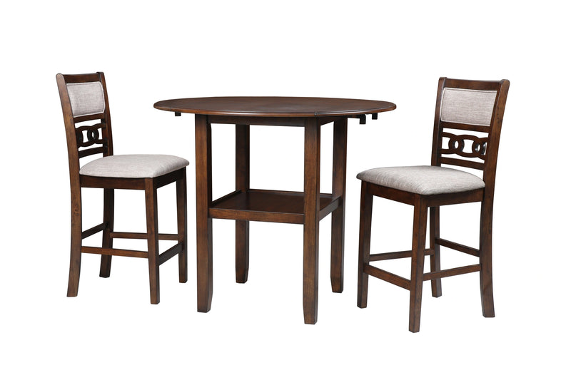 GIA 42" COUNTER DROP LEAF TABLE W/2 CHAIRS-CHERRY