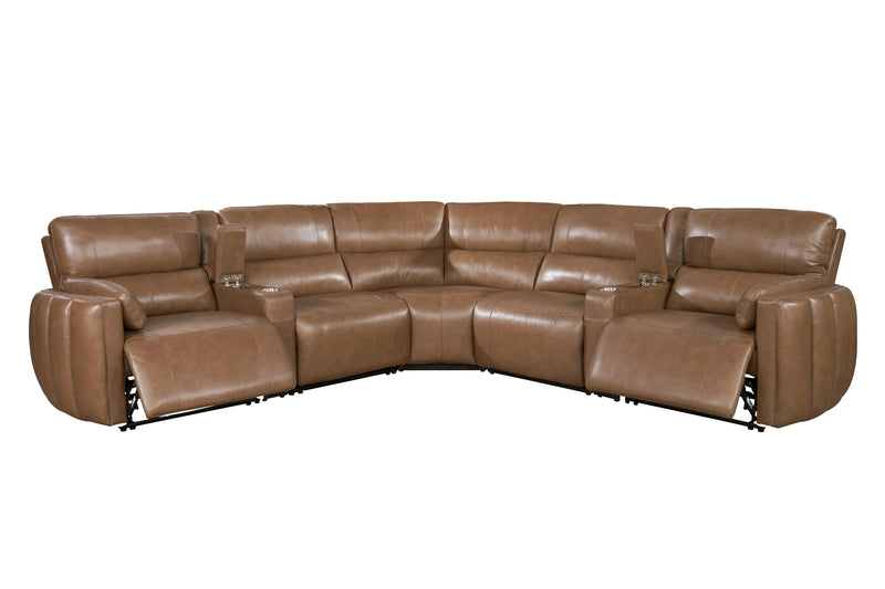 Parker Living Modesto 7 Piece Modular Power Reclining Sectional with Power Adjustable Headrests