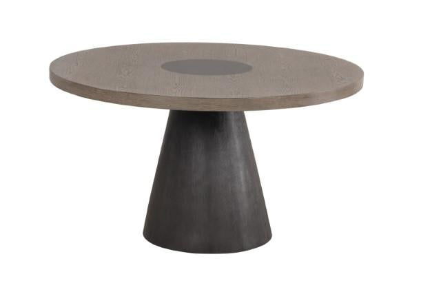 Broager 5 Pc Dining Table Set (Light Gray Swivel Chairs)