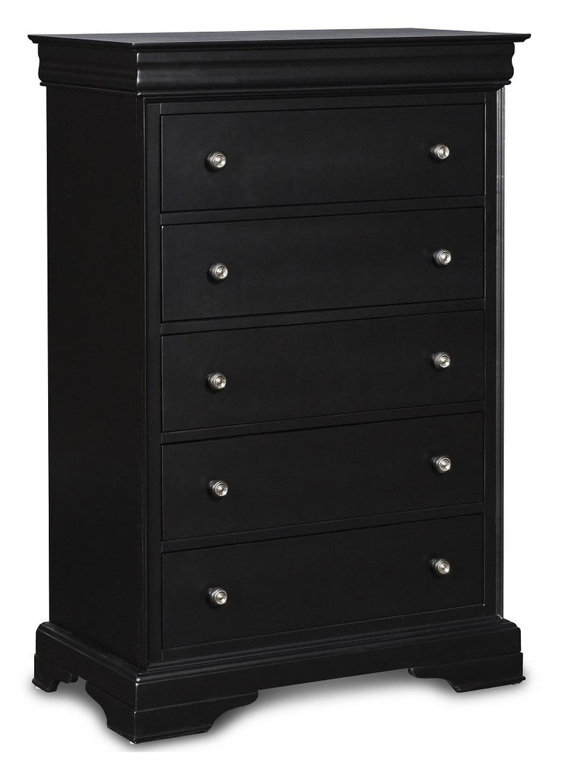 New Classic Belle Rose 5 Drawer Lift Top Chest in Black Cherry