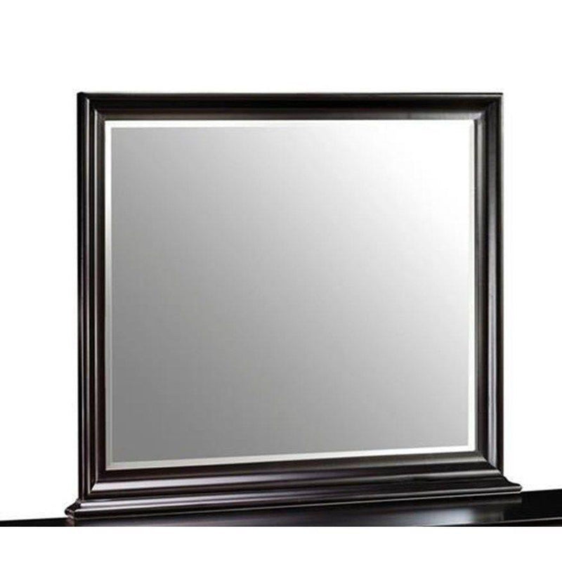 New Classic Belle Rose Landscape Mirror in Black Cherry Finish