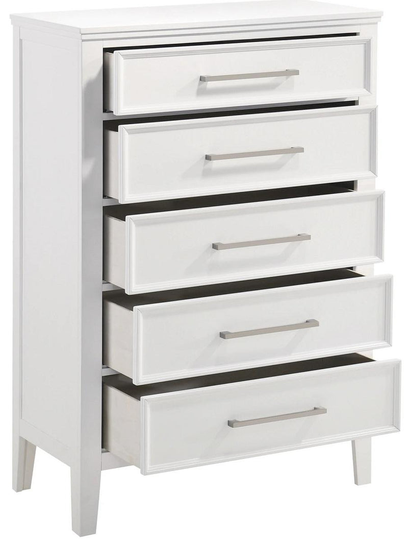 New Classic Furniture Andover 5 Drawer Chest in White