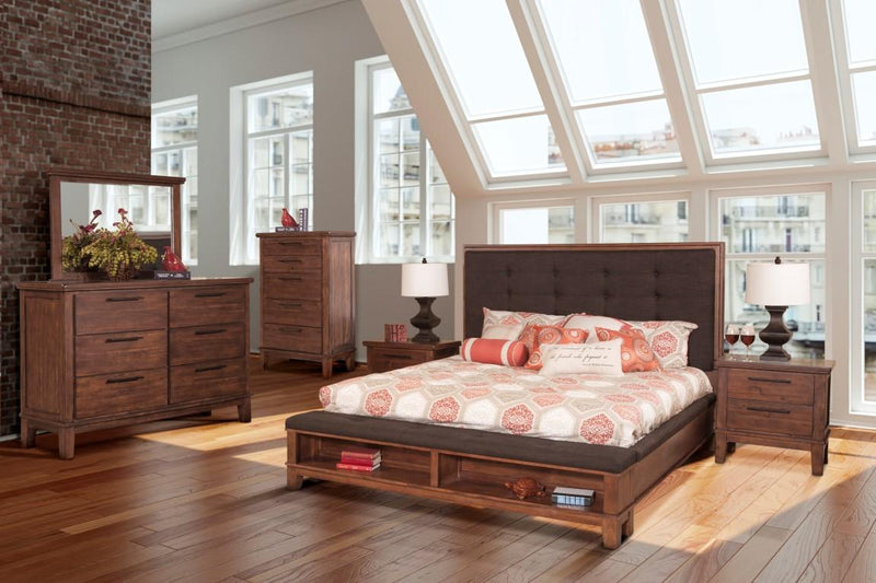 New Classic Furniture Cagney Mirror in Chestnut