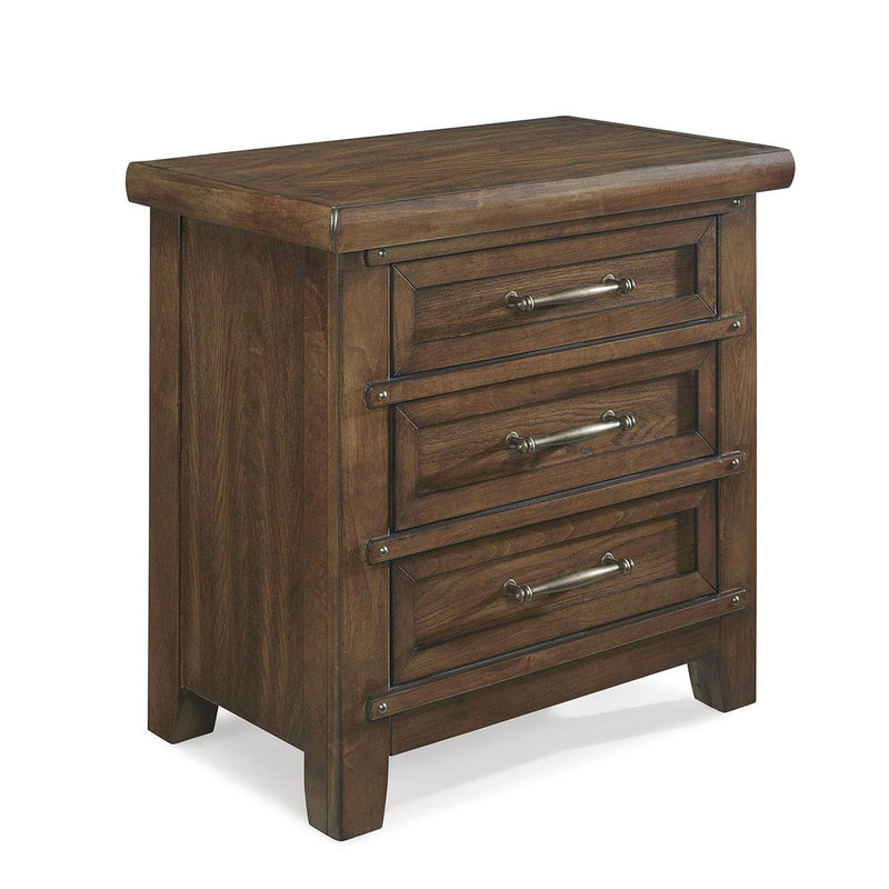 New Classic Furniture Fairfax 3 Drawer Nightstand in Medium Oak