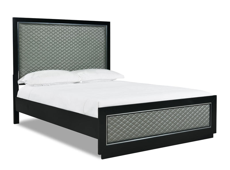 New Classic Furniture Luxor California King Panel Bed in Black/Silver