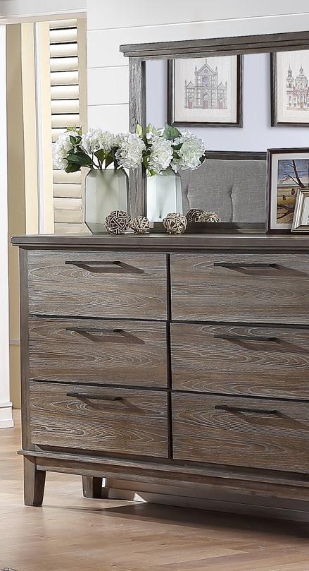 New Classic Furniture Cagney Mirror in Vintage Gray