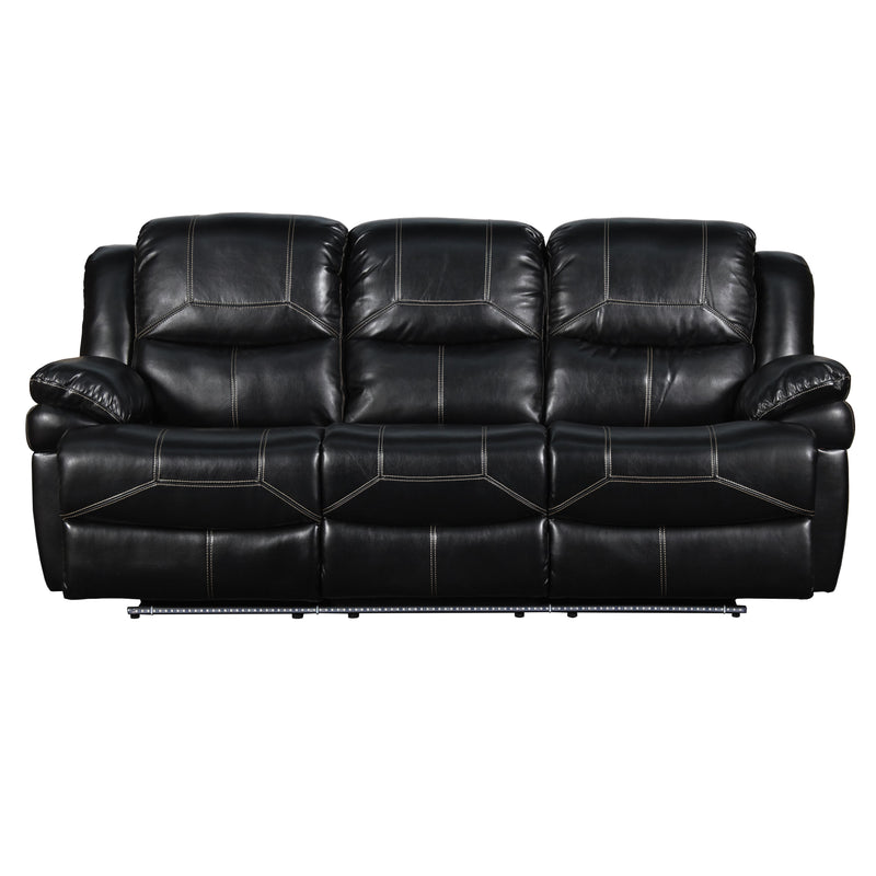 FLYNN SOFA W/LIGHTED BASE & PWR FR-BLACK