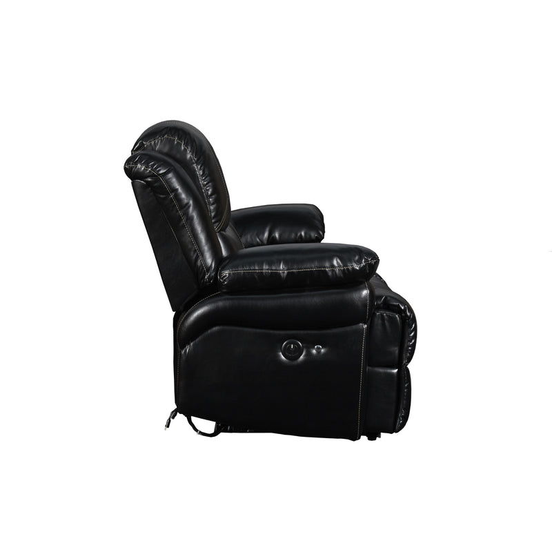 FLYNN SOFA W/LIGHTED BASE & PWR FR-BLACK