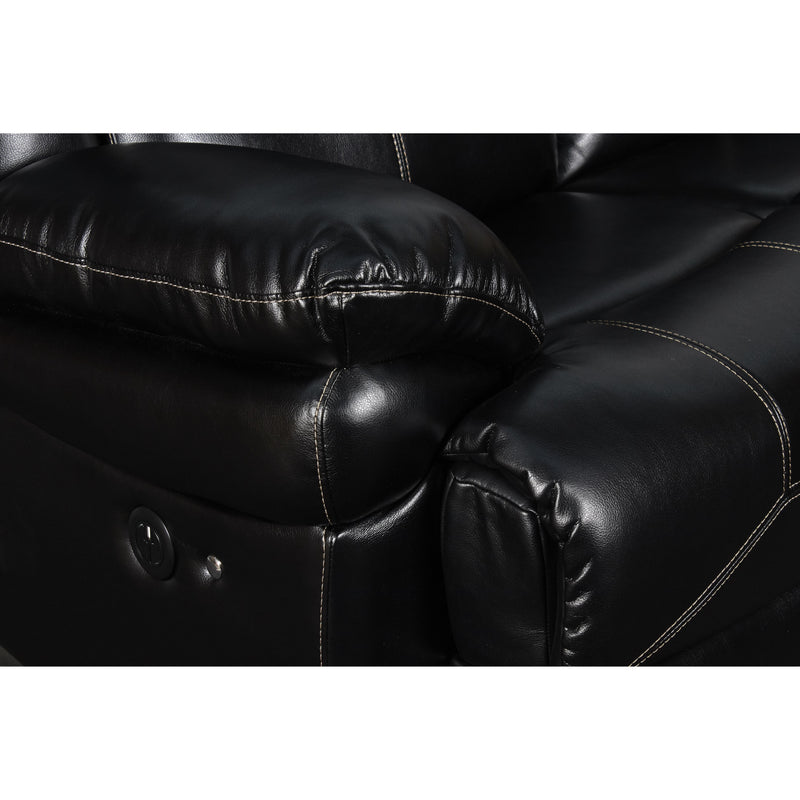 FLYNN SOFA W/LIGHTED BASE & PWR FR-BLACK