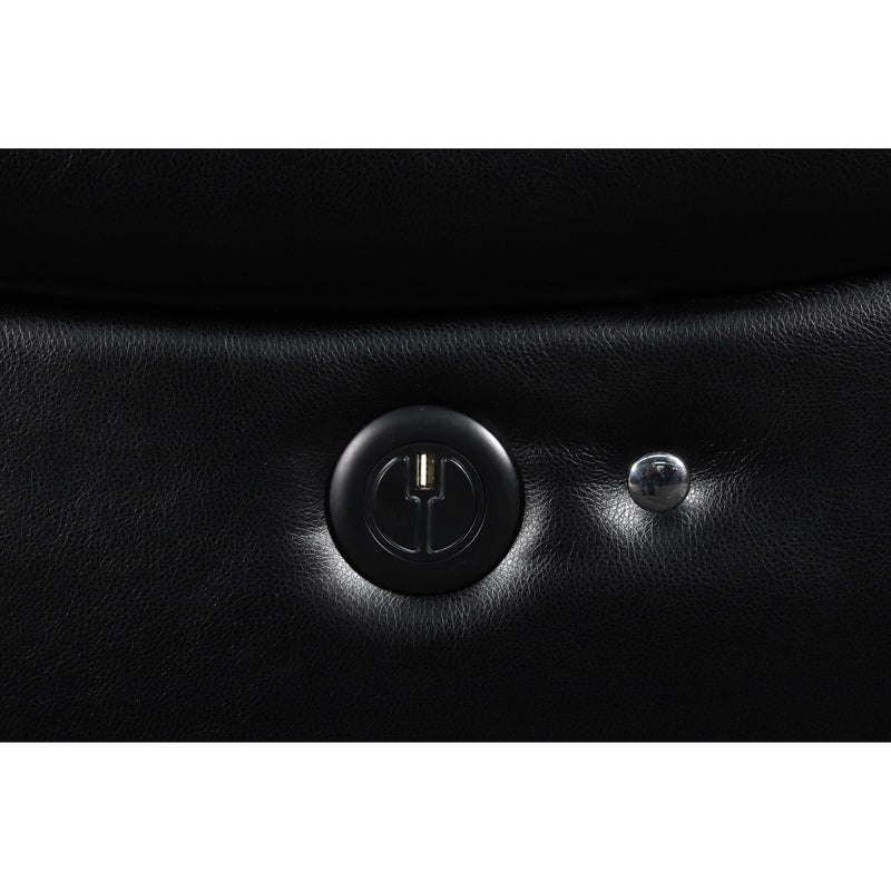 FLYNN SOFA W/LIGHTED BASE & PWR FR-BLACK