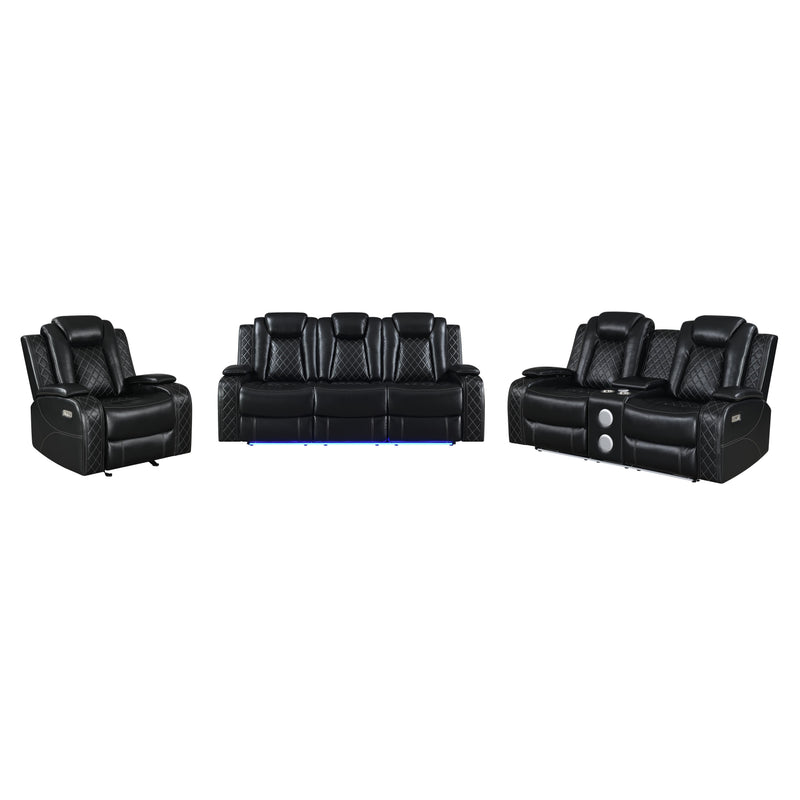 ORION CONSOLE LOVESEAT W/ DUAL RECLINERS-BLACK