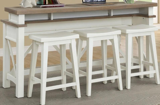 Parker House Americana Modern Everywhere Console with 3 Stools in Cotton