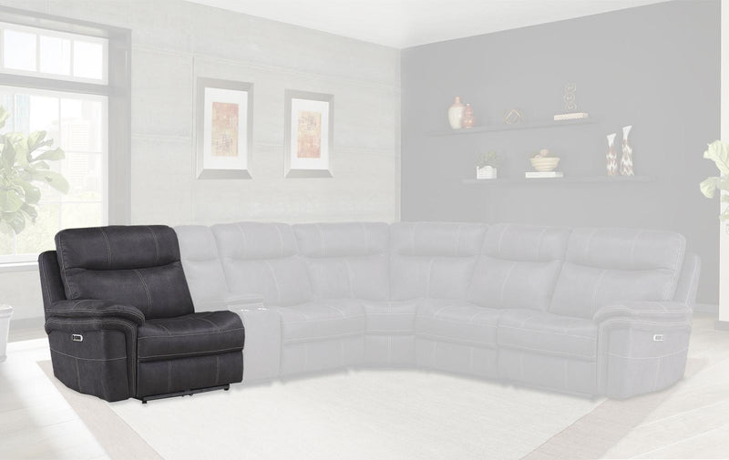 Parker House Mason LAF Chair Recliner Power with USB and Power Headrest in Charcoal