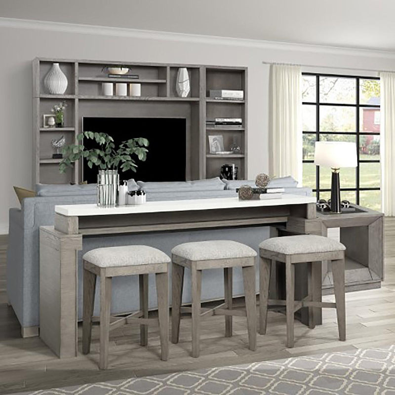Parker House Pure Modern Everywhere Console with 3 Stools in Moon Stone-4