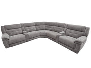 Parker Living Richland - Bristol Grey 7 Piece Modular Power Reclining Sectional with Power Adjustable Headrests