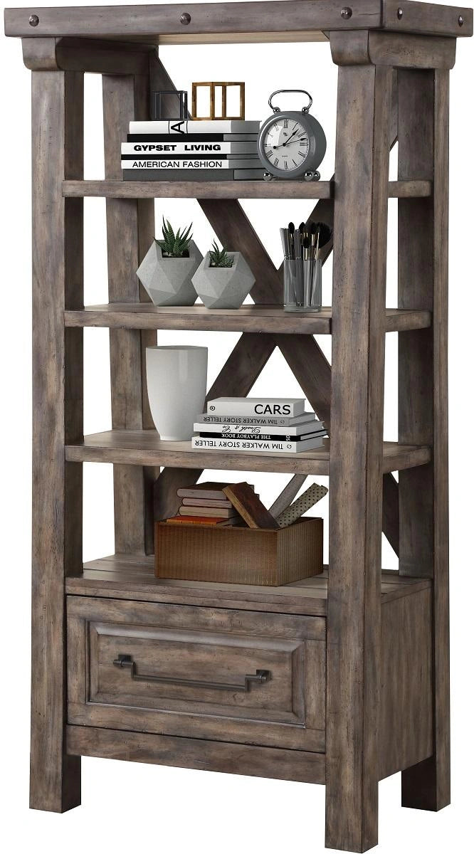 Parker House Lodge Bookcase in Siltstone