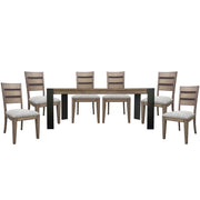 Parker House Cedar Fork - Dining 78 inch Rectangular Dining Table with 6 ladderback chairs