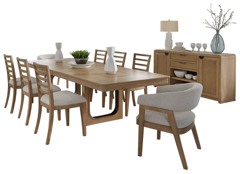 Parker House Escape - Dining 84 In. Rectangular Extendable Table With 8 Chairs and Server
