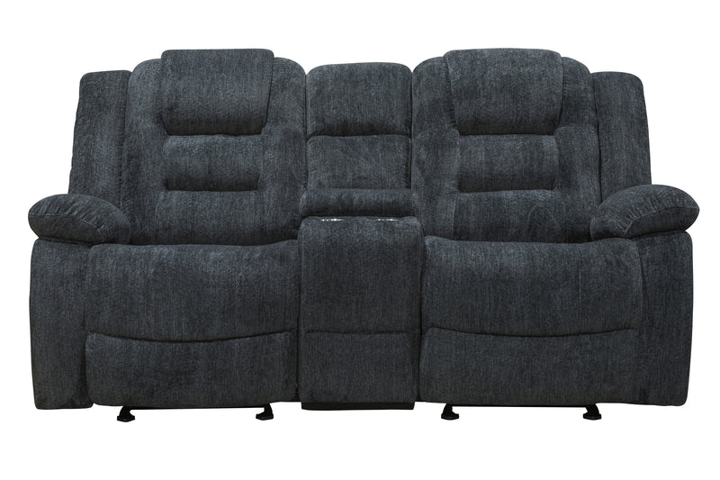 Parker Living Bolton - Misty Storm Glider Reclining Console Loveseat