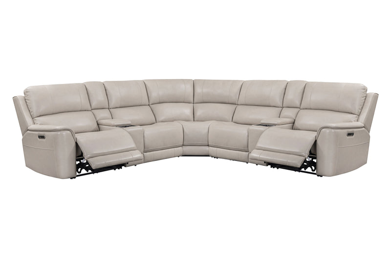 Parker Living Easton - Steamboat Brown 7 Piece Zero Gravity Power Reclining Sectional with Power Adjustable Headrests