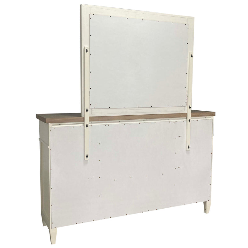 Parker House Americana Modern Bedroom Queen Platform Bed 2 Nightstands and Dresser with Mirror
